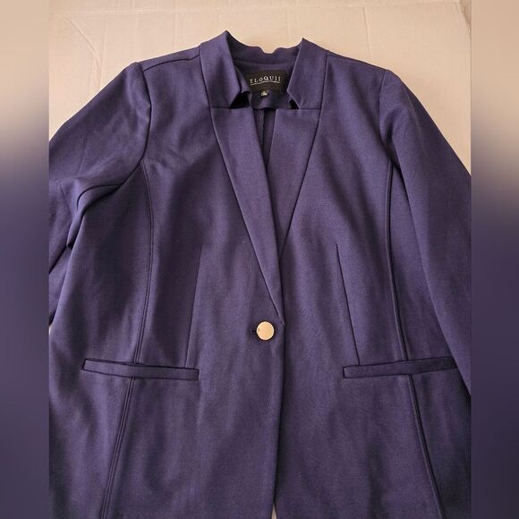 Eloquii The Ultimate Stretch One Button Blazer In Navy Blue Size 16 - Picture 3 of 13